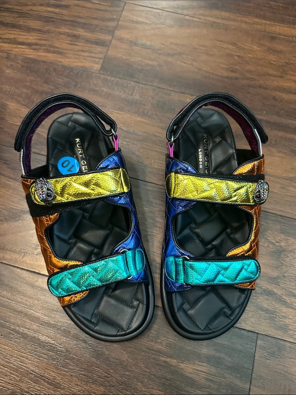 Kurt Geiger Multicolor Iridescent Leather Sport Sandals